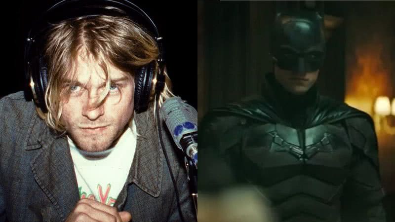 Kurt Cobain e Robert Pattinson em 'The Batman' - Julie Kramer via Wikimedia Commons/Divulgação/DC Entertainment