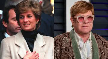 Lady Di (esq.) e Elton John (dir.) em montagem - Getty Images