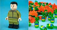 Volodymyr Zelensky e coquetel molotov são transformados em Lego - Divulgação/ Citizen Brick