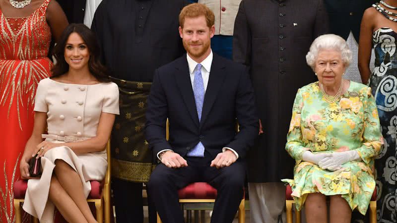 Meghan, Harry e Elizabeth durante evento em 2018 - Getty Images