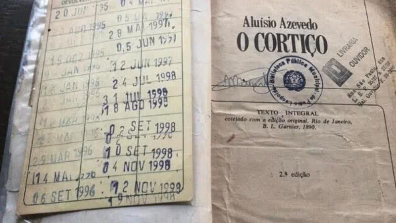 Livro O Cortiço”, de Aluísio Azevedo, alugado em 1998 - Antônio Galvão/Arquivo pessoal