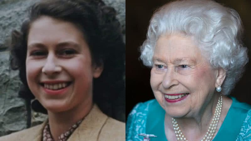 A rainha Elizabeth II em diferentes fases - Reprodução/Vídeo/Youtube/The Telegraph e Getty Images