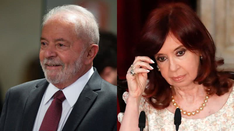 À esquerda, o presidente eleito, Lula, e à direita, Cristina Kirchner - Getty Images