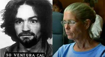 Charles Manson e Leslie Van Houten em julgamento - Divulgação/Youtube/Inside Edition / California Department of Corrections and Rehabilitation via Wikimedia Commons