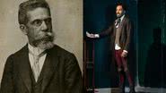 Retrato do escrito Machado de Assis e Bruno Lourenço como o escritor - Domínio Público e Reprodução / Ana Branco