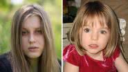 A  jovem que afirma ser Madeleine McCann em montagem com foto antiga de Maddie - Divulgação / Redes sociais