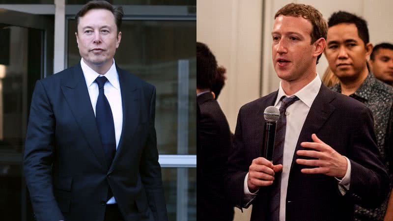 Elon Musk, dono da Tesla, e Mark Zuckerberg, dono da Meta - Getty Images