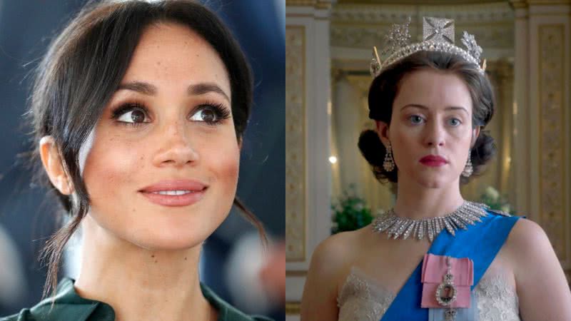 Meghan Markle e Claire Foy como Elizabeth II em ‘The Crown’, respectivamente - Getty Images e Divulgação/Netflix