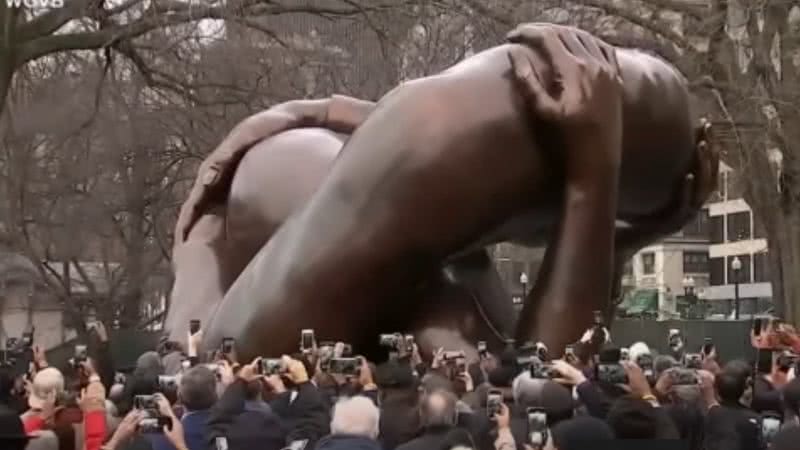 Registro do monumento que homenageia Martin Luther King Jr - Reprodução/Vídeo/Youtube