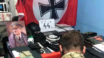 Itens nazistas apreendidos em casa no Rio Grande do Sul - Divulgação/ Polícia Civil