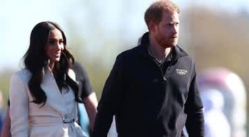 Fotografia de Meghan Markle e marido, Harry, na inauguração do Invictus Game 2022 - Getty Images