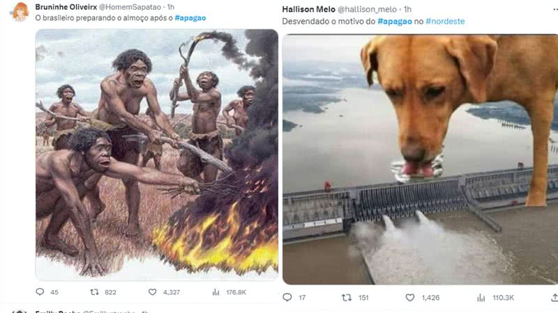 Alguns dos memes que tomaram conta das redes sociais - Reprodução/Twitter