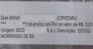 Mensagem enviada via pix por idoso - Polícia Civil