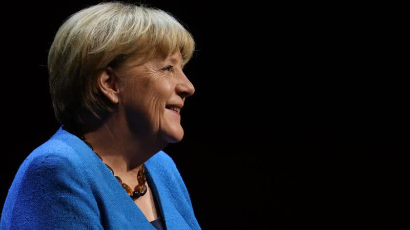 Merkel durante a entrevista - Getty Images