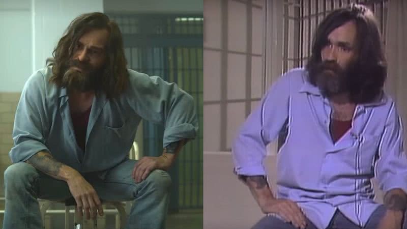 O lunático Charles Manson retratado em 'Mindhunter' e na realidade - Reprodução/Vídeo