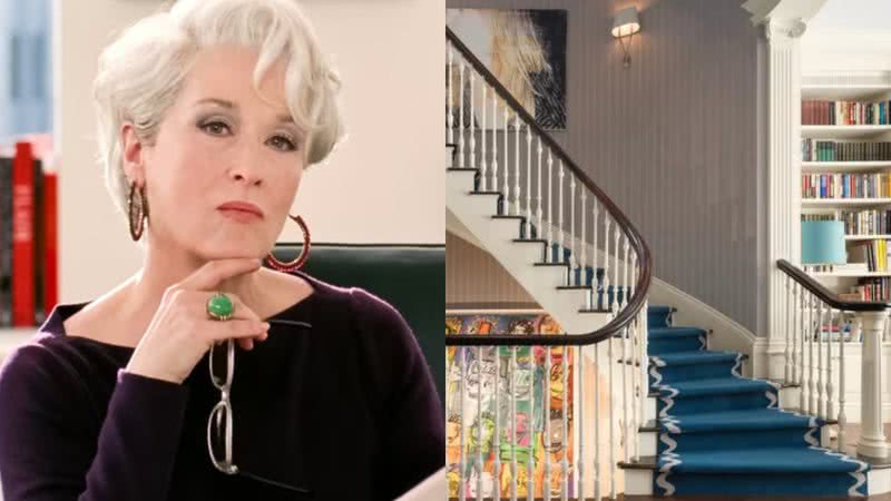 A personagem Miranda Priestly (à esqu.) e foto da mansão (à dir.) - Divulgação e KRISZTINA CRANE/EVAN JOSEPH PHOTOGRAPHY