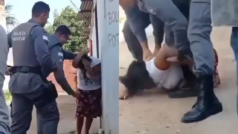 Vídeo da mulher sendo agredida - Divulgação/Twitter/@kalliloliveira_