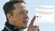 Elon Musk e montagem com o Tweet - Getty Images e Divulgação/Twitter