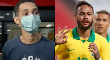 O suspeito (à esqu.) e Neymar (à dir.) - Divulgação/Vídeo e Getty Images