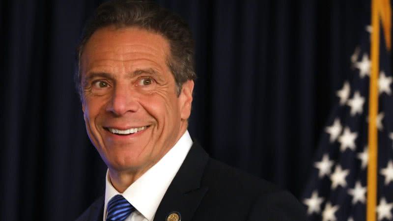 Andrew Cuomo durante um pronunciamento - Getty Images