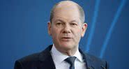 Olaf Scholz em uma entrevista de imprensa, nesta quarta-feira, 9 - Getty Images