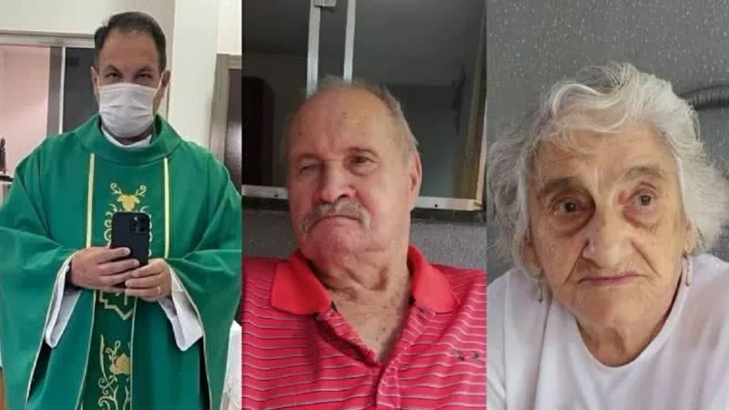 O Padre Marinaldo Batista e seus pais Valdir Marques Batista e Izabel Tricossi Batista - Divulgação/ Arquivo Pessoal