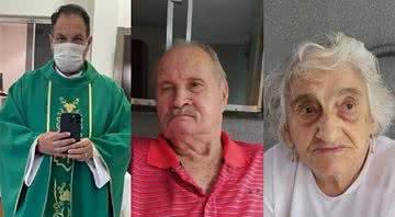 O Padre Marinaldo Batista e seus pais Valdir Marques Batista e Izabel Tricossi Batista - Divulgação/ Arquivo Pessoal