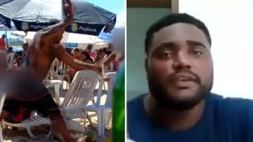 Homem que agrediu filhas em praia - Reprodução/Video