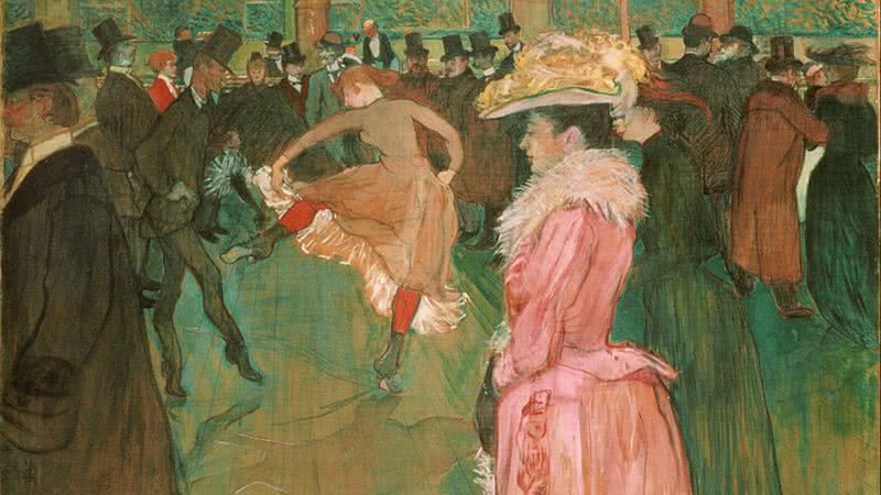 Baile no Moulin Rouge (1890) - Henri de Toulouse-Lautrec, Domínio Público, via Wikimedia Commons