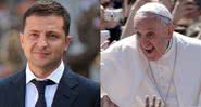 Volodymyr Zelensky em montagem com Papa Francisco - Getty Images