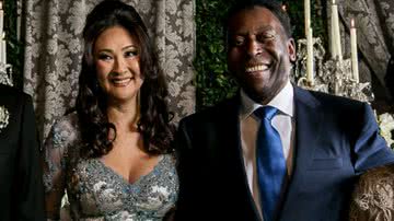 Registro do casamento de Pelé com a terceira esposa, Márcia Aoki - Divulgação/Caras Brasil