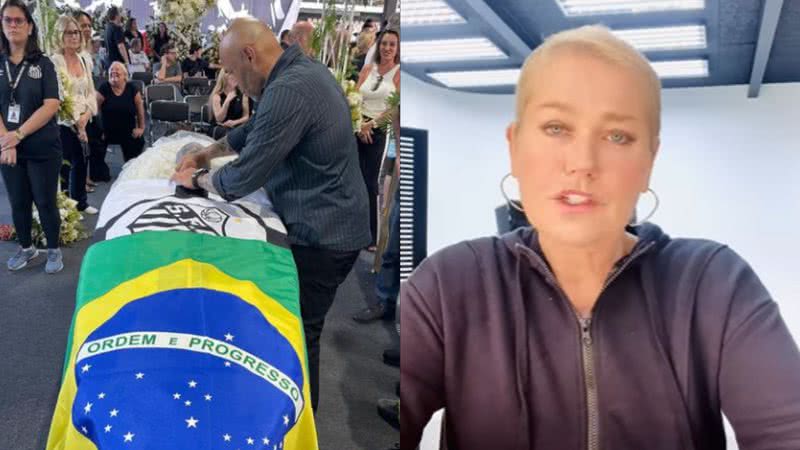 Fotografia de caixão do Pelé e a apresentadora Xuxa, em colagem - Reprodução/Instagram