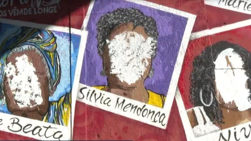 Pinturas vandalizadas de figuras negras - Divulgação / TV Globo