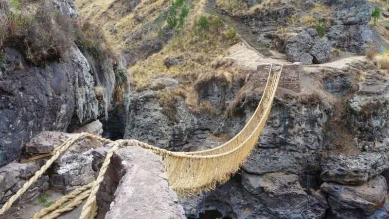 Fotografia da milenar ponte Q'eswachaka - Divulgação