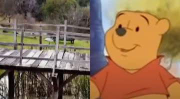 Posingford Bridge ao lado do Ursinho Pooh - Divulgação/Youtube/CNN Brasil / Divulgação/Youtube/Desenho Infantil