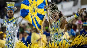 Mestre-sala e porta-bandeira da Unidos da Tijuca no Carnaval de 2014 - Getty Images