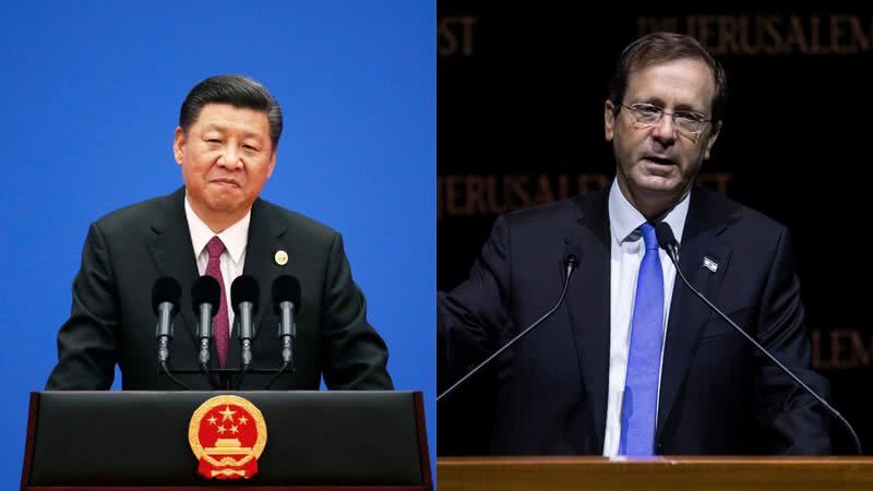 Xi Jinping e Isaac Herzog - Getty Images