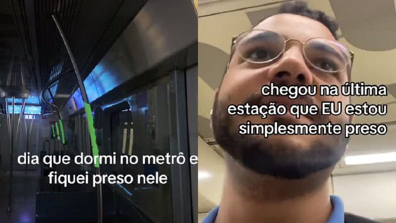 Hebert Henrique ficou preso no metrô após cochilo - Reprodução/Video/TikTok