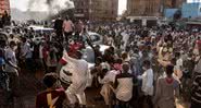 Protesto em novembro de 2021 na cidade de Omdurman, Sudão - Getty Images