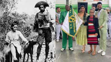 Maria Bonita e Lampião em montagem com foto da filha Expedita Ferreira - Benjamin Abrahão e Divulgação/Imperatriz Leopoldinense