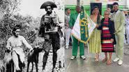 Maria Bonita e Lampião em montagem com foto da filha Expedita Ferreira - Benjamin Abrahão e Divulgação/Imperatriz Leopoldinense