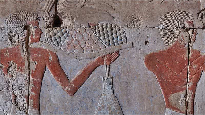 Detalhes dos relevos do Templo de Hatshepsut - Divulgação/ Anastasiia Stupko-Lubczynska