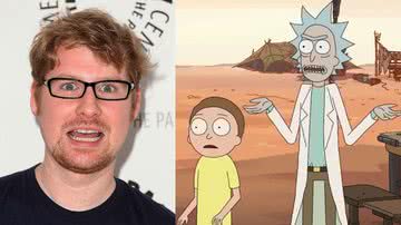 Montagem mostrando fotografia de Justin Roiland e cena de Rick and Morty - Getty Images e Divulgação/ Adult Swim