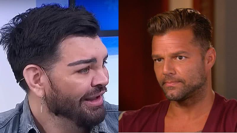 O ator (à esqu.) e o astro Ricky Martin (à dir.) - Reprodução/Vídeo