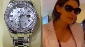 Foto do Rolex e de Michelle Bolsonaro - Reprodução/Estadão e Reprodução/Vídeo