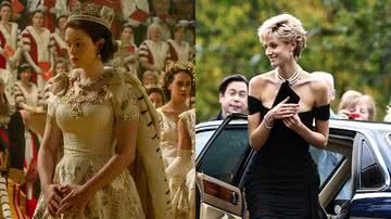 Claire Foy como Elizabeth II (esq.) e Elizabeth Debicki como Diana (dir.) - Divulgação / Netflix