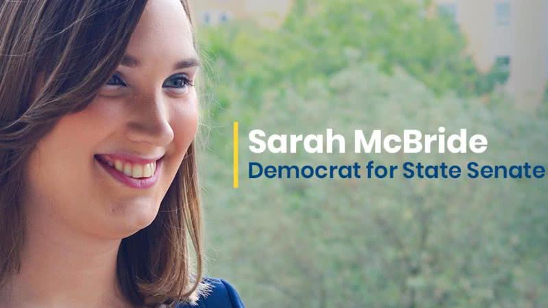 Foto de Sarah McBride para sua campanha eleitoral - Divulgação / Twitter / SarahEMcBride