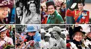 Imagens dos selos em homenagem aos 70 anos do reinado de Rainha Elizabeth II - Divulgação/ Royal Mail