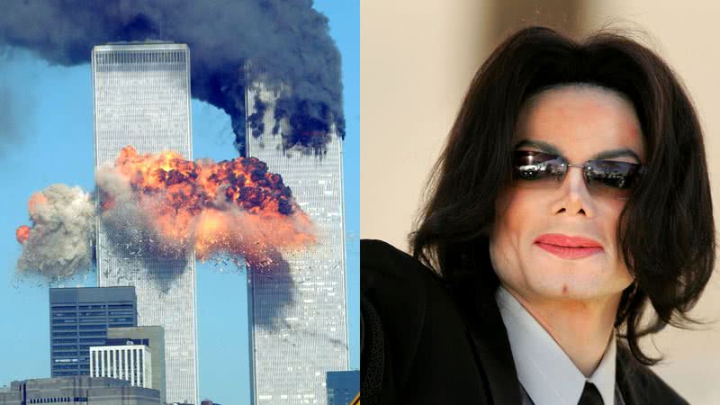 Registro dos ataques às torres gêmeas (à esqu.) e Michael Jackson (à dir.) - Getty Images