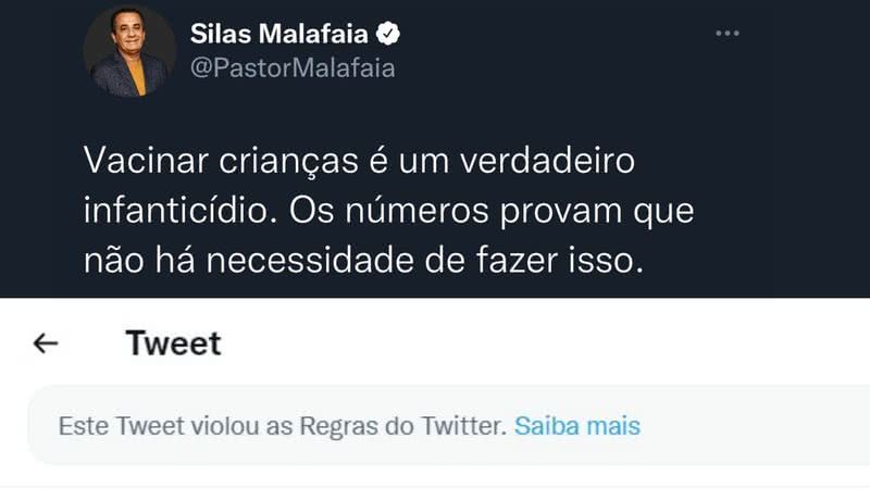 O antes e depois da publicação na rede social - Divulgação / Twitter